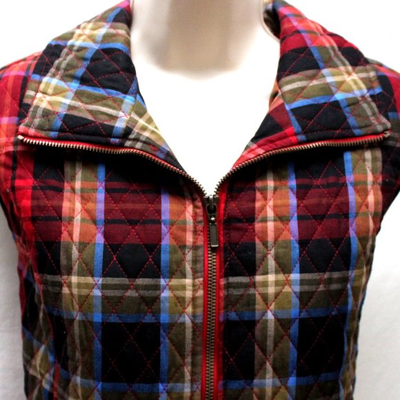 Plaid Quilted Vest SOUTHERN LADY Syle 0035 Excellent Size S  40" Bust Like New - Picture 5 of 9